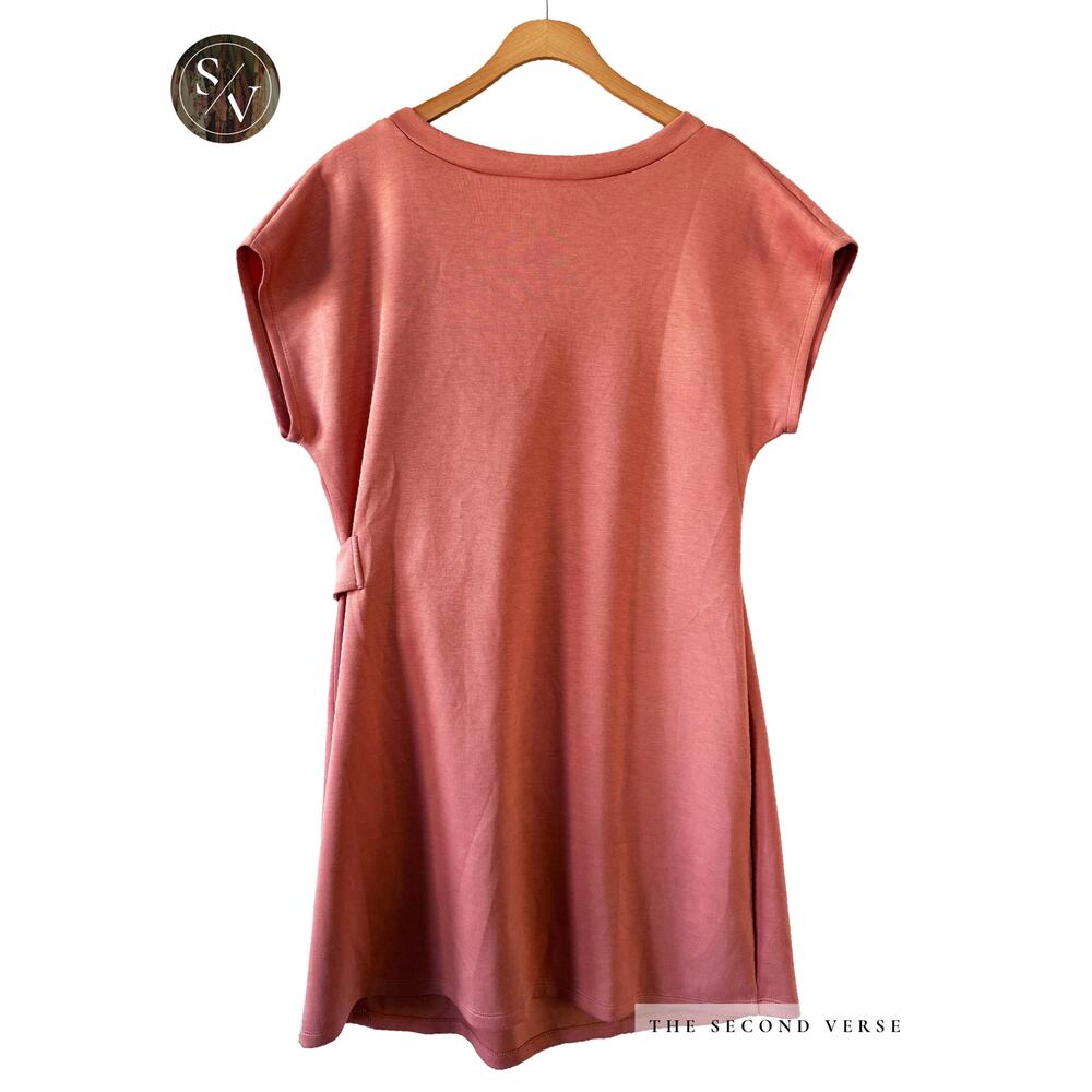 Lucky & Coco Sleeveless Side Tie Dress Coral Peach Casual Work XL - Picture 2 of 9